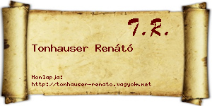 Tonhauser Renátó névjegykártya